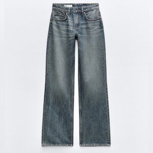 ZARA Mid-Rise Wide Leg Jeans